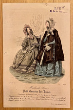 Antica stampa moda colorata a