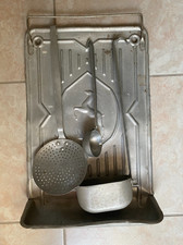 PORTA MESTOLI + 3 MESTOLI -  VINTAGE - ALLUMINIO - ORIGINALE D'EPOCA