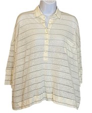 Polo donna marca Zanone A Slowear taglia M avorio argento righe mezza manica nuova con etichetta