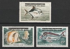 1961 Republique du Mali Sc# 10-12 - Vita marina, pesci tropicali. MH Cv$6,50