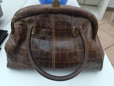 Bauletto marrone in vera pelle