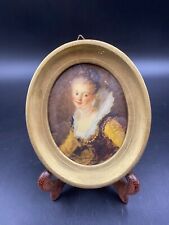 Quadro stampa miniatura ovale ritratto della ragazza Nobile cornice vecchio