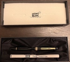 MONTBLANC penna a sfera Meisterstuck Solitarie in resina nera profili dorati