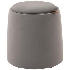 POUF CONTENITORE IN VELLUTO 2 IN 1 CONVERTIBILE IN TAVOLINO Ø44X47.5CM GRIGIO