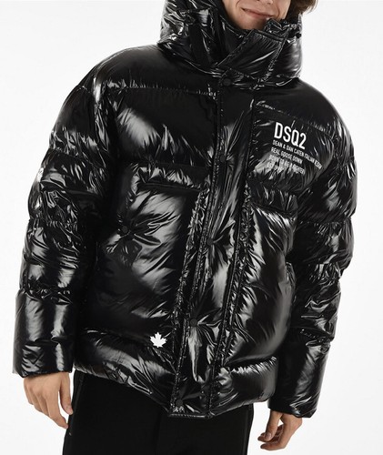 Piumino nero logo dsquared2 - nero,