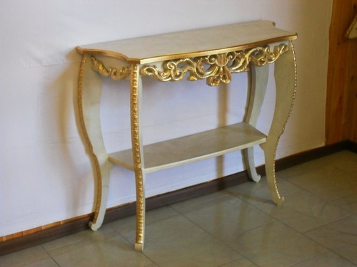 Consolle legno avorio - legno, oro