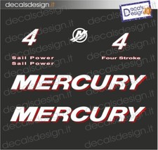 Adesivi motore marino fuoribordo Mercury 4 cv  sail power gommone barca stickers