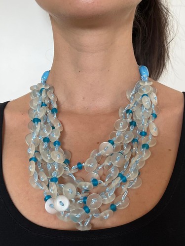 Collana bottoni resina - collana, in