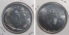 Turchia 5 lire, 1977 FAO -