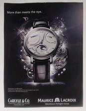 2007 Vintage Stampa Pubblicità Maurice Lacroix Capolavoro Luna Retrogrado Fasi Lunari Orologio