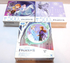 Lotto di 3~Disney Frozen 2 puzzle~1 puzzle a forma di 48 pezzi~2 puzzle quadrati 500 pezzi