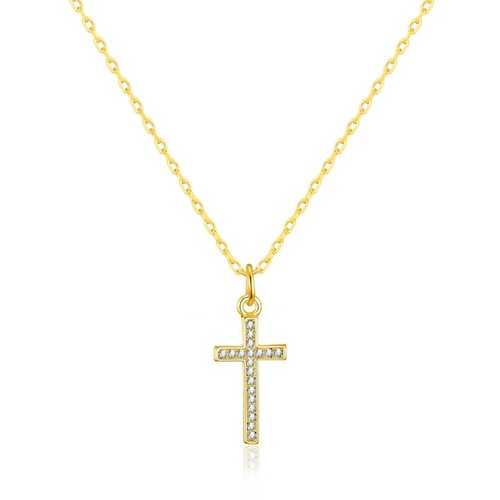 Collana croce cristallo pavè