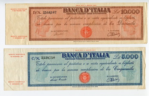 Banconote coppia 5000 10000 - banconote,
