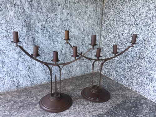 Coppia candelabri antichi - coppia,