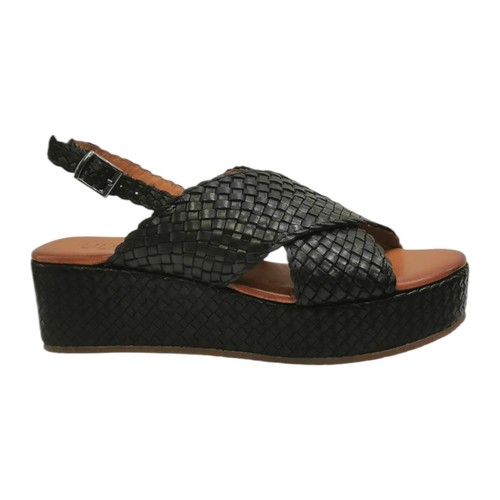 Vueva sandalo nero intrecciato - vueva,