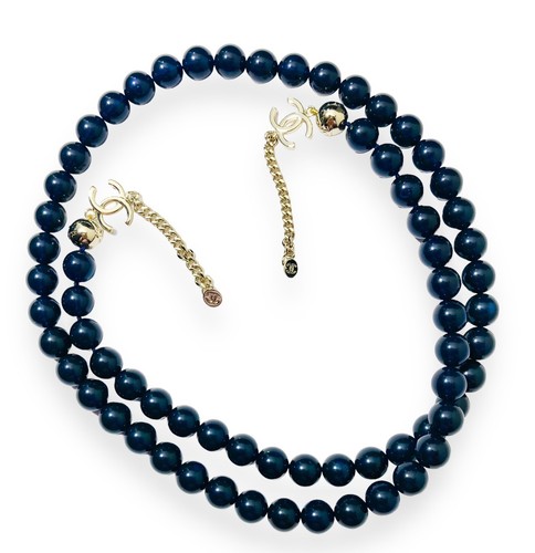 Chanel catena perle blu - perle,