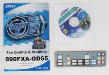 MSI 890FXA-GD65 MS-7640 V 3.0 SET manuale ATX IO Shield pannello slot CD (#19194)