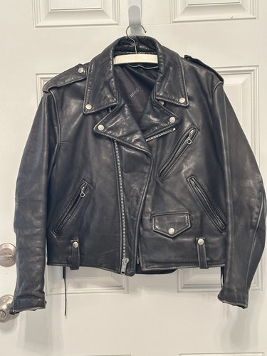 Giacca moto pelle - , nera
