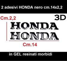 2 adesivi HONDA  GEL 14 Cm NERO Resinati morbidi stemma logo 3D per Moto