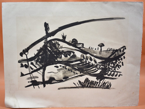 Lithographie xxème paysage - lithographie,