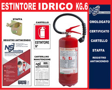 ESTINTORE A SCHIUMA DA 6 KG 2025 STAFFA CERTIFICATO REGISTRO  CARTELLO