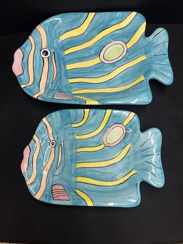 Ciotole piatto pesce dipinto - ciotole,