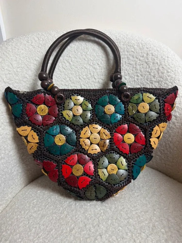 Borsa tote vintage multicolore