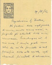 Carta da lettera con bella incisione Liberty. Filigrana a stella. 29.3.1922