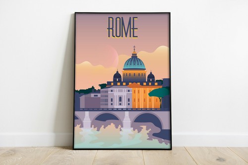 Poster viaggio roma - viaggio, vintage