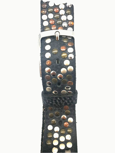 Cintura cuoio nera - nera, con