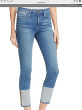 Frame Denim Le Crop Mini Boot Reverse Cuff Jeans Clifton Wash sz 24 NWOT