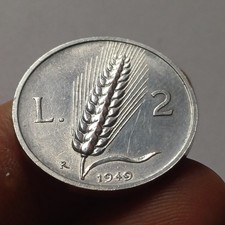 Moneta Da Collezione 2 Lire 1949 Roma  Spiga Non Comune Spl Segnetto Lotto 1898