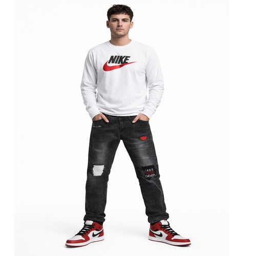 Jeans uomo denim strappati - denim,