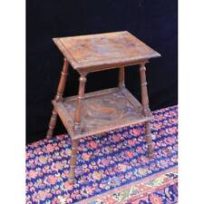 Antico tavolino gueridon alzatina con drago inciso epoca XX secolo Umbertino