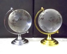 Mappamondo in Cristallo Ø 8,5 cm Alto 12cm Soprammobile Decorazione Oggettistica