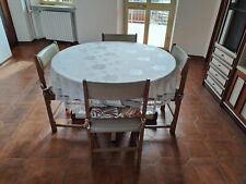 TAVOLO ROTONDO ALLUNGABILE Grande Bianco/Noce x Soggiorno Cucina +6 SEDIE