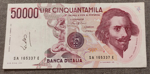 50000 lire bernini tipo - 1°,