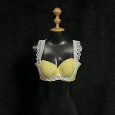 Vintage *Barbie* Lingerie ~gialla con bralette in pizzo bianco ~ fronzoli fantasia, 1986