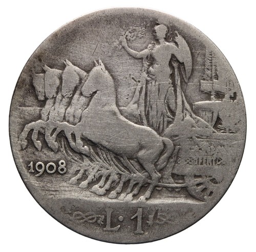 Regno italia 1 lira - d'italia,