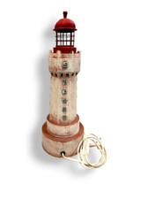 Lampada a Forma di Faro Marino con Luce in Latta