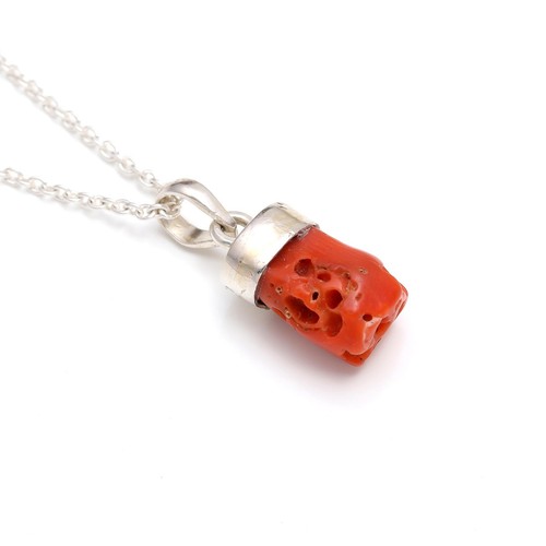 Collana catena grezza - , corallo