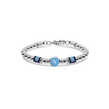 Bracciale Uomo SSC NAPOLI B-NB013UAS Acciaio Inossidabile Logo Celeste OFFICIAL