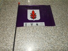 BANDIERA IN PLASTICA FIORENTINA ANNI 70 ORIGINALE 50x33cm TIPO SCUDETTO PANINI