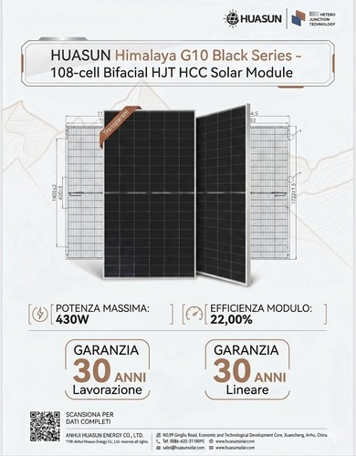 Pannello solare huasun 430w - pannello,