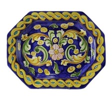 Centrotavola  vassoio decorato a mano in ceramica di Caltagirone L. 30cm