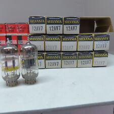 1x 12AV7 SYLVANIA Tubo Piastre Grigio USA RÖHRE-TUBE-NOS-IN-BOX Valvola