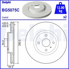 Dischi freno delphi bg5075c - 2,
