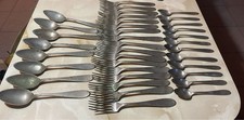 Set Posate Vintage ALPACCA: 17 Forchette + 12 Cucchiaini + 8 cucchiai