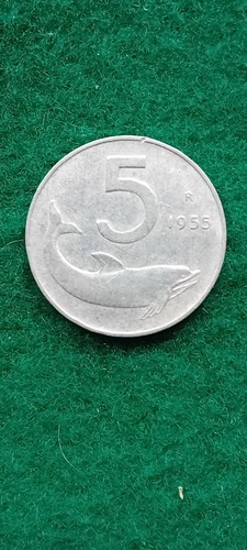 Moneta lire delfino 1955 - moneta,