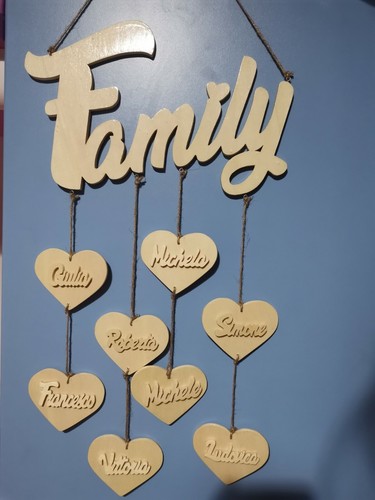 Scritta family legno - scritta,